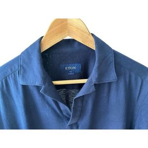 $245 Eton cotton/linen polo shirt, size M.